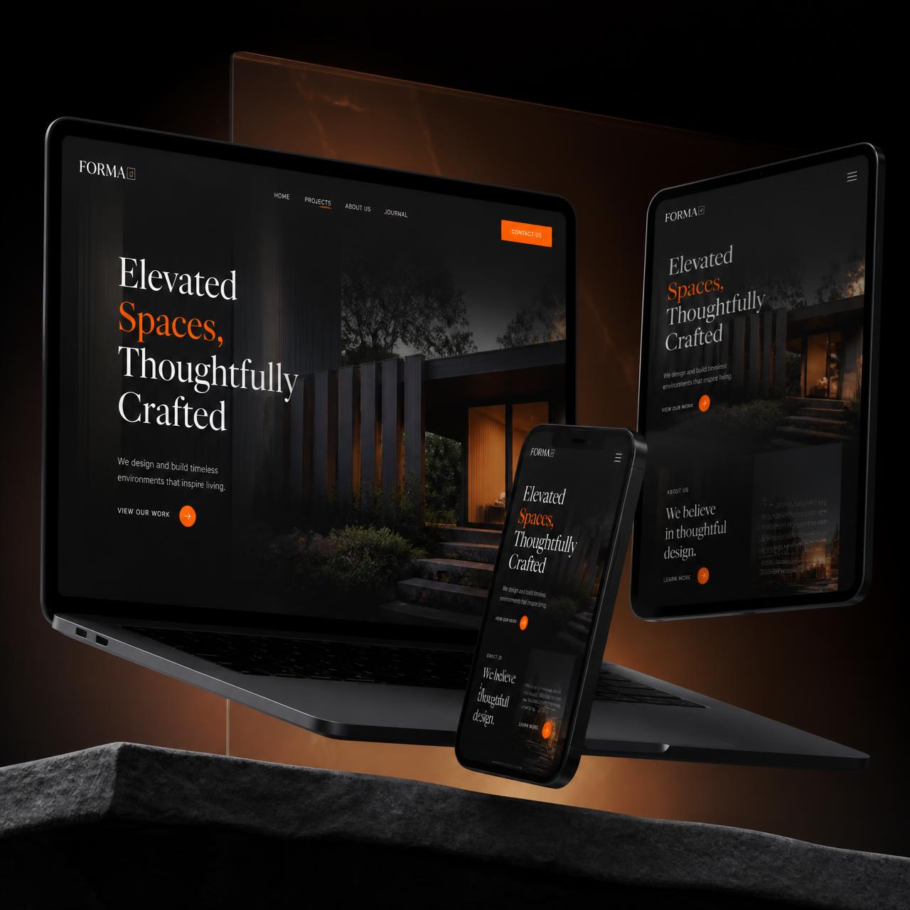 Premium website across desktop, tablet, and mobile